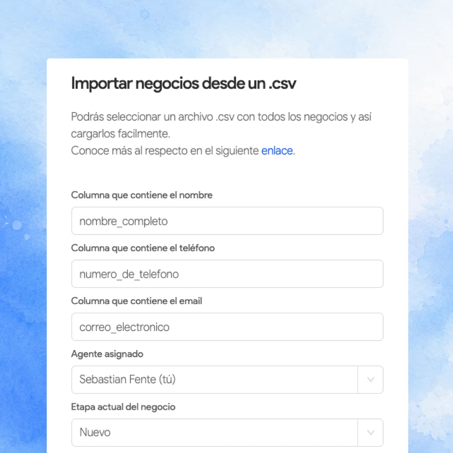 Importación y exportación de negocios en 2clics