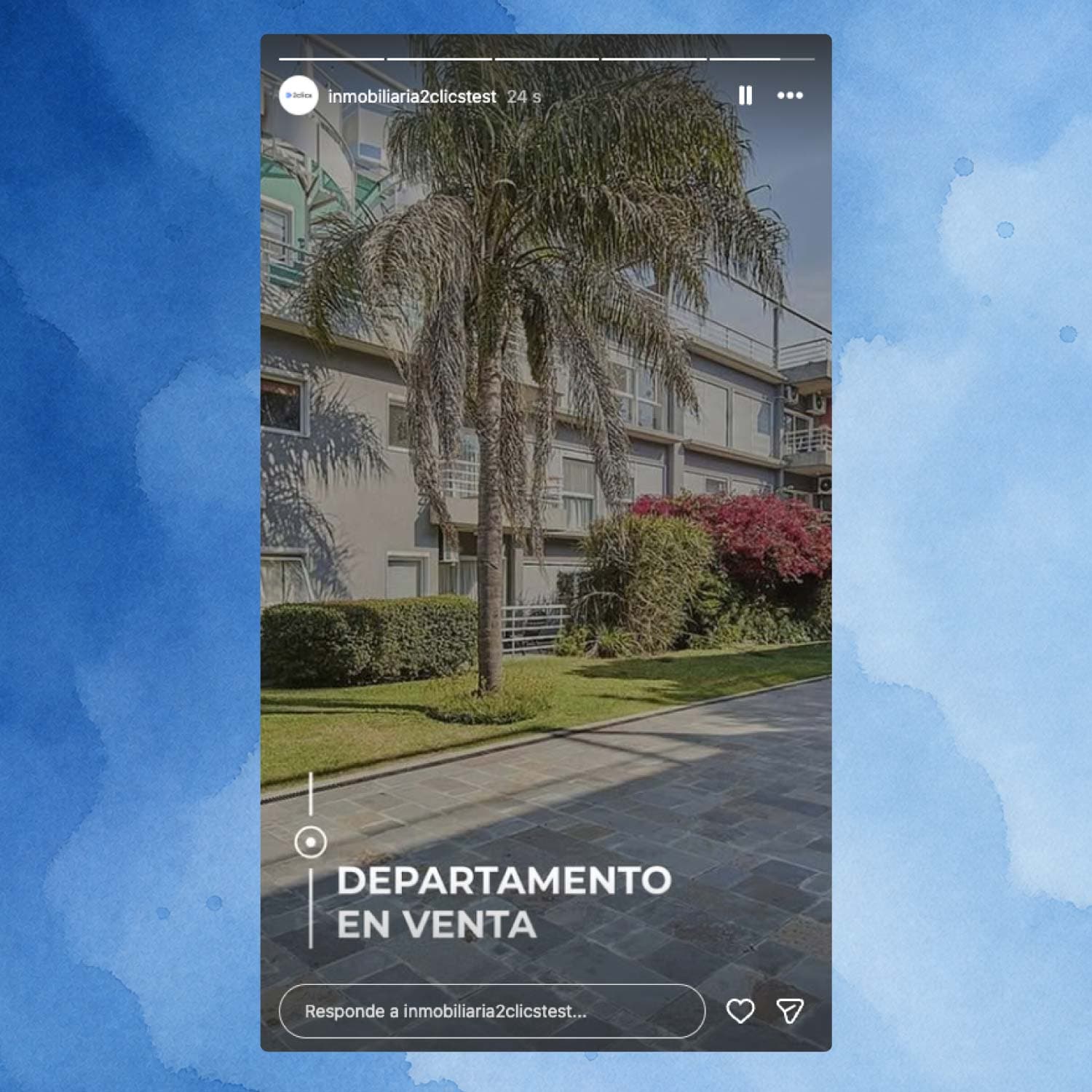 Publicación de historias de propiedades en Instagram desde 2clicsApp
