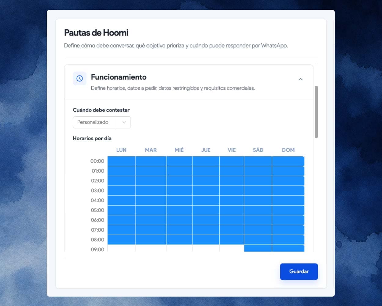 Hoomi respondiendo consultas fuera del horario de atención