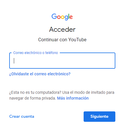 Inicia sesión en Google
